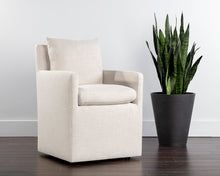 Load image into Gallery viewer, Glenrose Wheeled Dining Armchair - Windsorchrome
